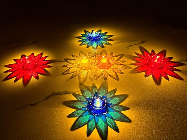 Lotus Reflection Water Sensor Diya(Pack of 12)