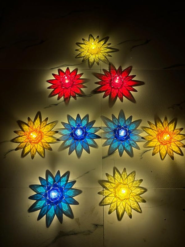 Lotus Reflection Water Sensor Diya(Pack of 12)
